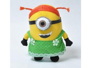 Despicable Me Dress maidservant 3D Minion Plush Soft Toy Stuffed Doll Figure 10" Free Shipping