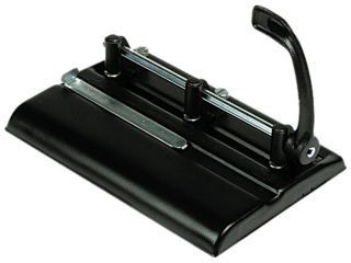 Master 325B 24 Sheet Lever Action Two  to Seven Hole Punch, 9/32 Diameter Holes, Black