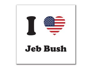 Election 2016 I Heart Jeb Bush 4x4 Square Decal