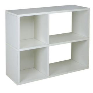 Way Basics zBoard Eco 32.1 in. x 24.8 in. White 2 Shelf Chelsea Bookcase and Cubby Storage WB 2SWRC WE