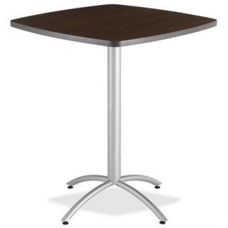 Iceberg Cafeworks 36" Square Bistro Table   Square   42" Height   Vinyl, Particleboard, Steel   Walnut, Base (ICE65634)