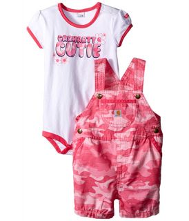 Carhartt Kids Camo Ripstop Shortall Set (Infant) Pink Camo