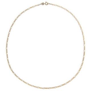 Sterling Essentials 14K Gold over Silver 18 inch Figaro Chain 16 inch