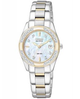 Citizen Womens Eco Drive Regent Diamond Accent Two Tone Stainless
