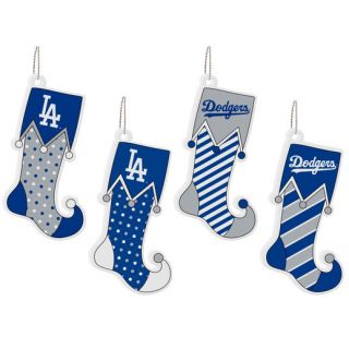 L.A. Dodgers 4 Pack Stocking Ornament Set