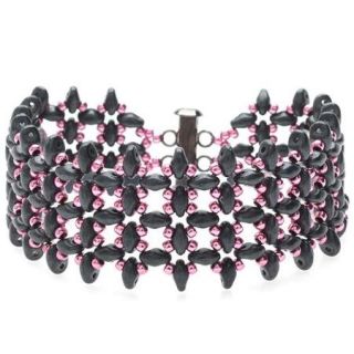 SuperDuo RAW Bracelet (Gray/Pink)   Exclusive Beadaholique Jewelry Kit
