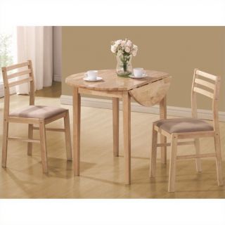 Coaster Dinettes Casual 3 Piece Table and Chair Set in Natural   130006
