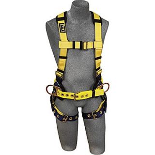 Delta No Tangle™ D Ring Waist And Back Yellow/Navy Polyester Stretchable Harness, Large, 420 lb