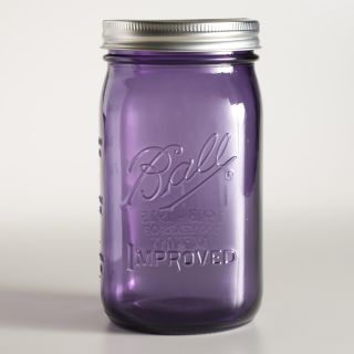 Purple Glass 1 Quart Heritage Ball Jars, Set of 6