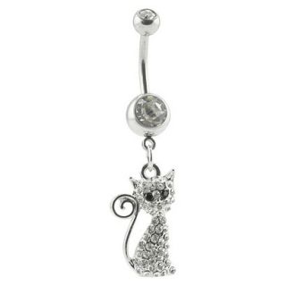 Womens Supreme Jewelry™ Curved Barbell Belly Ring with Stones