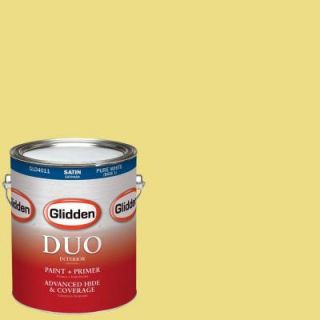 Glidden DUO 1 gal. #HDGG02U Bright Hummingbird Yellow Satin Latex Interior Paint with Primer HDGG02U 01SA