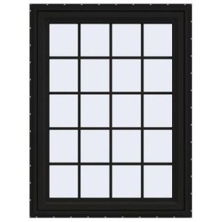 JELD WEN 35.5 in. x 47.5 in. V 4500 Series Right Hand Casement Vinyl Window with Grids   Black THDJW143200147