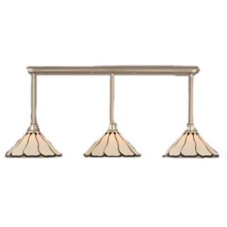 Filament Design Concord 3 Light Brushed Nickel Pendant with Pearl Flair Tiffany Glass CLI TL5006042