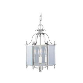 Filament Design 3 Light Brushed Nickel Pendant with Clear Beveled Glass Shade CLI MEN4403 91