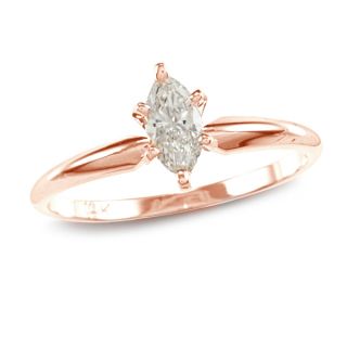 Auriya 14k Rose Gold 1ct TDW Marquise Diamond Engagement Ring (I J, I1