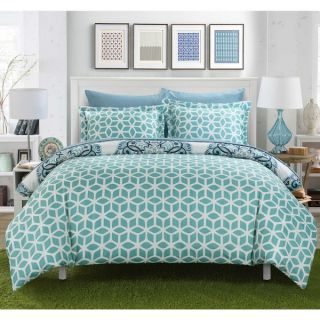 Chic Home Aragona Printed Medallion with Geometric Reverse 7 piece Bed