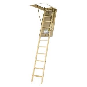 Fakro 66872 Attic Ladder, OLN P Series 54 in. x 22 in. 10 ft. 1 in. Wooden Basic   300 lbs. Load Capacity