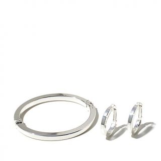 Sevilla Silver™ Hinged Bracelet and Hoop Earrings Set   7909050
