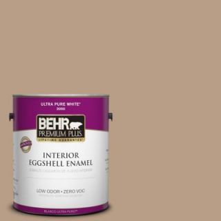 BEHR Premium Plus 1 gal. #ICC 52 Cup of Cocoa Zero VOC Eggshell Enamel Interior Paint 240001