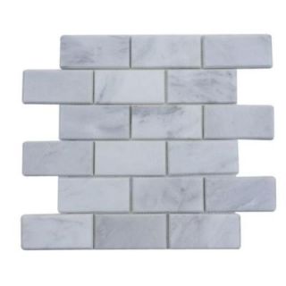 Splashback Tile Oriental 12 in. x 12 in. x 8 mm Marble Mosaic Floor and Wall Tile ORIENTAL 2X4 MARBLE TILE