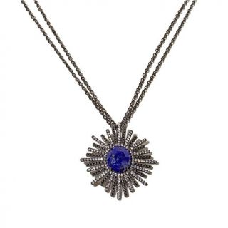 Facets by Robindira Unsworth Gemstone and CZ "Sunburst" Pendant with 28" Chain    7828155