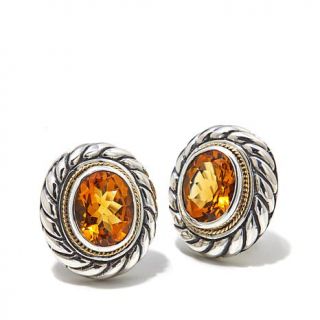Bali Designs by Robert Manse 3.94ct Madeira Citrine 2 Tone Sterling Silver Butt   8030342
