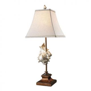 Delray Conch Shell and Bronze Table Lamp   30in