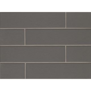 Manhattan 4 x 16 Glass Field Tile in Matte Concrete by Bedrosians