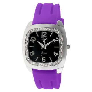 Womens Trax Malibu Crystal Black Dial 40mm Watch   Purple
