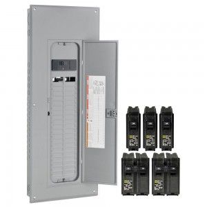 Square D HOM40M200VP Homeline 200 Amp 40 Space 40 Circuit Indoor Main Breaker Load Center with Cover Value Pack
