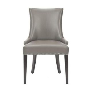Home Decorators Collection Becca 21.5 in. W Espresso Frame Grey Leather Chairs (Set of 2) 1507000780