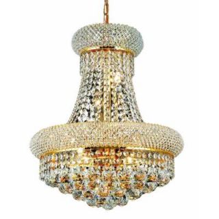 Elegant Lighting 8 Light Gold Wall Sconce with Clear Crystal EL1800D16G/RC