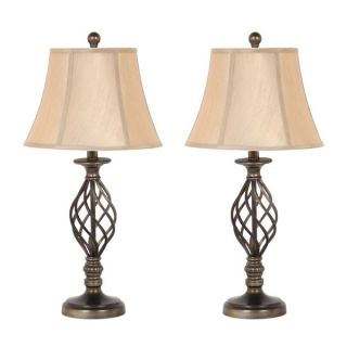 27 inch Antique Brass Table Lamp Set   Shopping   Big