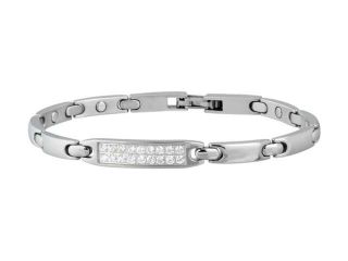 Sabona Jewelry Womens Bracelet Ladies Pave Gem Magnetic S Silver 223