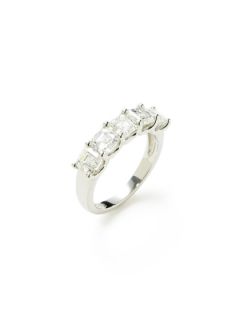 2.90 Total Ct. Asscher Cut Diamond & Platinum 5 Stone Ring by Nephora