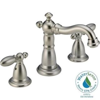 Delta Victorian 8 in. Widespread 2 Handle High Arc Bathroom Faucet in Stainless 3555LFSS 216SS