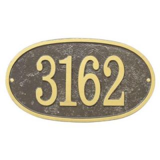 Whitehall Products Fast and Easy Oval House Number Plaque, Bronze/Gold 31270