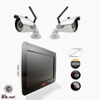 Revo 4 Channel 500GB DVR Surveillance System with 10.5 in. Built In Monitor and (2) 600TVL Wireless Bullet Cameras R4WB2ECMB 5G