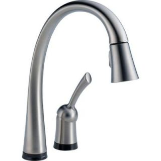 Delta Pilar Single Handle Pull Down Sprayer Kitchen Faucet with Touch2O Technology and MagnaTite Docking in Chrome 980T DST