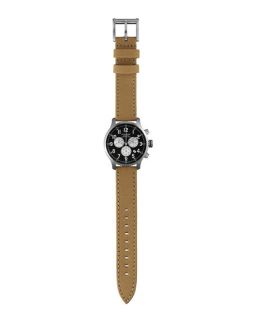 Filson 43mm Mackinaw Field Chrono Watch with Cloth Strap, Tan/Navy