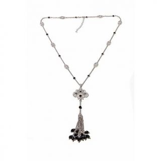 Xavier Absolute™ and Black Spinel Tassel Sterling Silver 24" Necklace   7825932