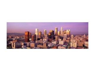 Sunset Skyline Los Angeles CA USA Poster Print by Panoramic Images (36 x 12)