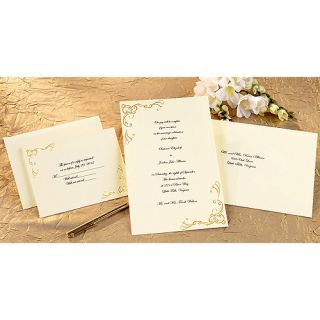 Wilton Print Your Own Invitations Kit Scrollwork Gold, 50 ct. 1008 1551