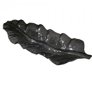 Uttermost 19862 Smoked Leaf Glass Tray