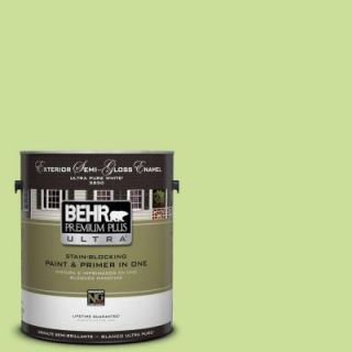 BEHR Premium Plus Ultra 1 gal. #420A 3 Key Lime Semi Gloss Enamel Exterior Paint 585401