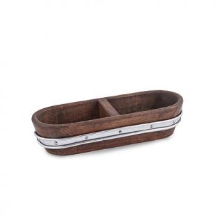 Sectioned Oval Wooden Bowl   8112358