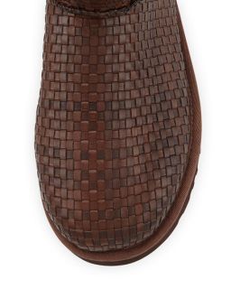 UGG Woven Leather Mini Boot, Cognac