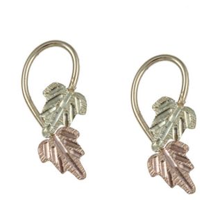 14k Black Hills Gold Leaf Stud Earrings   13283828  