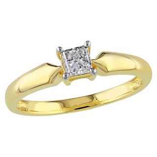 CT. T.W. Princess Cut Diamond Solitaire Ring in 10K Yellow Gold