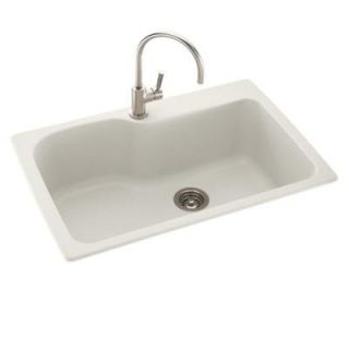 Swan Dual Mount Composite 33x22x10 in. 1 Hole Single Bowl Kitchen Sink in Bisque KS03322SB.018